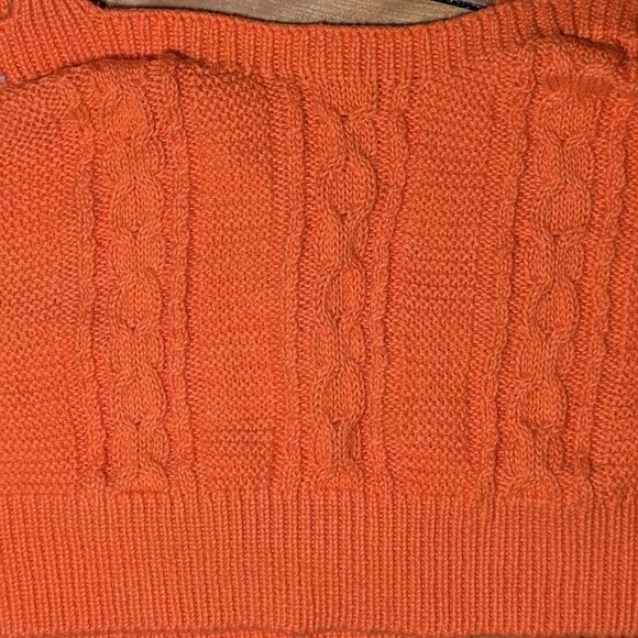 🌸3 for 20$🌸Simons Twik Orange Cropped Knitted Tank Top Large - Picture 2 of 5